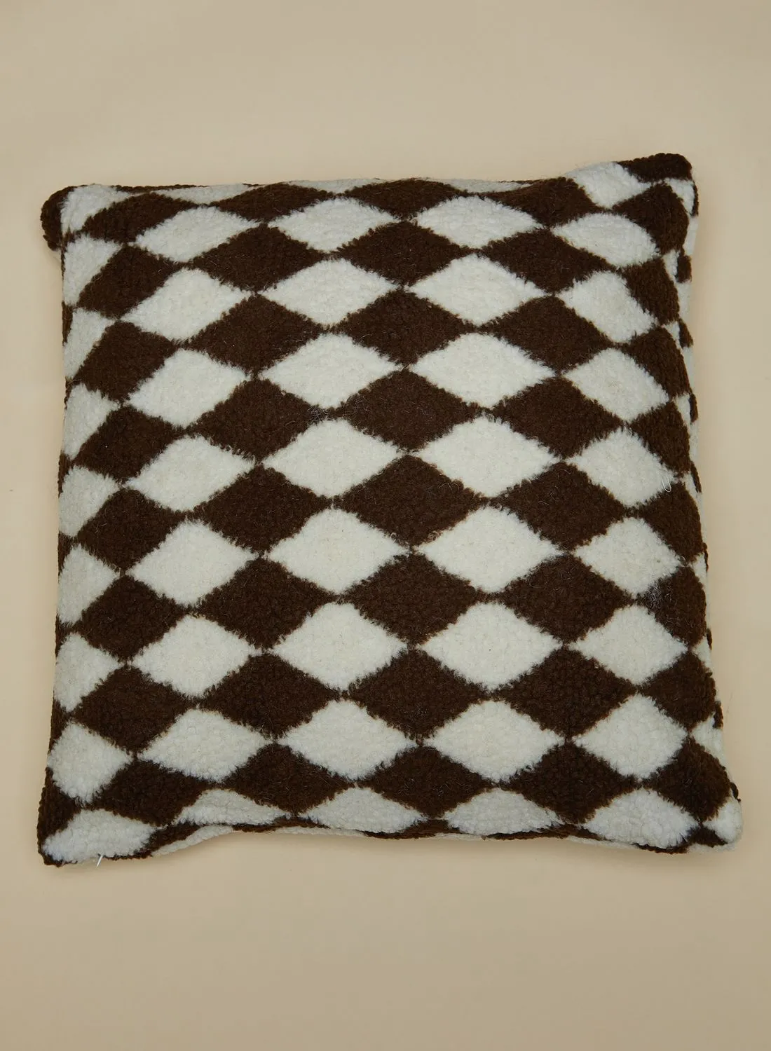 Noire Edit Checked Printed Cushion With Insert 45X45Cm