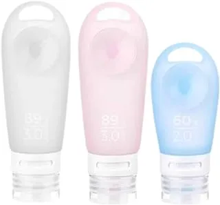 Naturehike Cosmetic Silicone Filling Bottle 3-Pieces, 60 ml Capacity, Pink/Blue/White