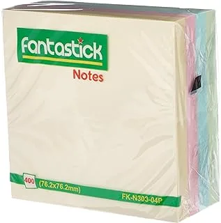 Fantastick Stick Notes, 3-Inch x 3-Inch Size, 4 Fluorescent Color