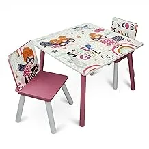 Home Canvas Super Girl Table and Two chairs set - Multi Color