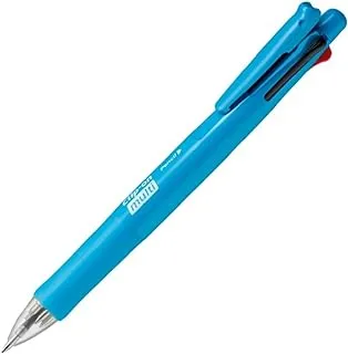 Zebra Clip-On Multi F Series 4 Color 0.7 mm Ballpoint Multi Pen/0.5 mm Pencil, Fresh Blue Body (B4SA1-FBL)