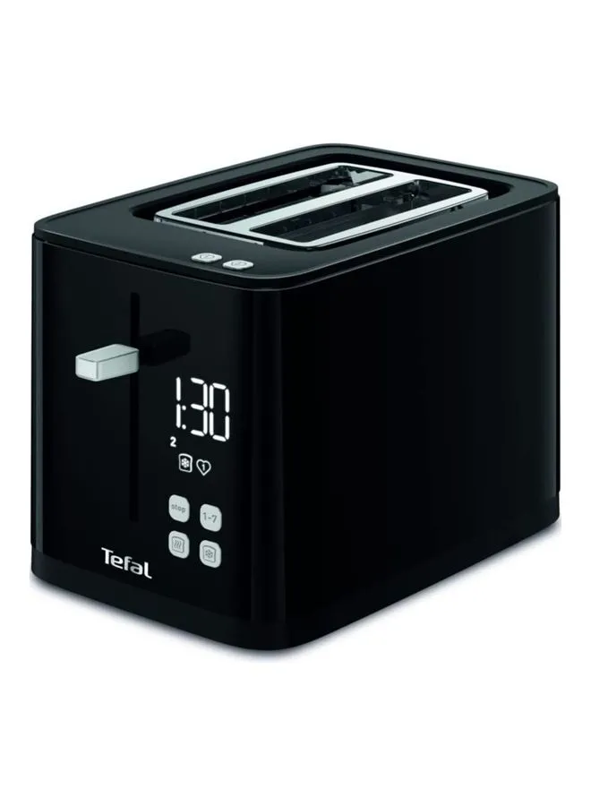 Tefal Toaster | SmartN'Light Digital Toaster | 2 Slots | 7 Levels of Toasting | Defrot and Reheat Functions | Settings Saving Function | Safe to Touch |   2 Years Warranty 850 W TT640840 Black