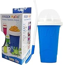 Slushie Maker Cup, Frozen Magic Slushy Maker Squeeze Cup, Portable Silica Smoothie Cup Freeze Mug for Slushie Maker, Milkshake Maker, Icee Maker Slushy, Ice Cream Maker - Blue