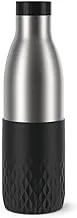 TEFAL BLUDROP SLEEVE Drinking Bottle, Reusable Stainless Steel Bottle, Sustainable, Silicon Sleeve, Ergonomic, Easy Drinking, Hot & Cold Drinks, Dishwasher-Safe, Leak-Proof, 0.7 L, black N3111110
