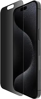 Belkin ScreenForce TemperedGlass Treated Privacy Screen Protector for iPhone 15 Pro Max - Slim & Scratch-Resistant - Includes Easy Align Tray for Bubble Free Application