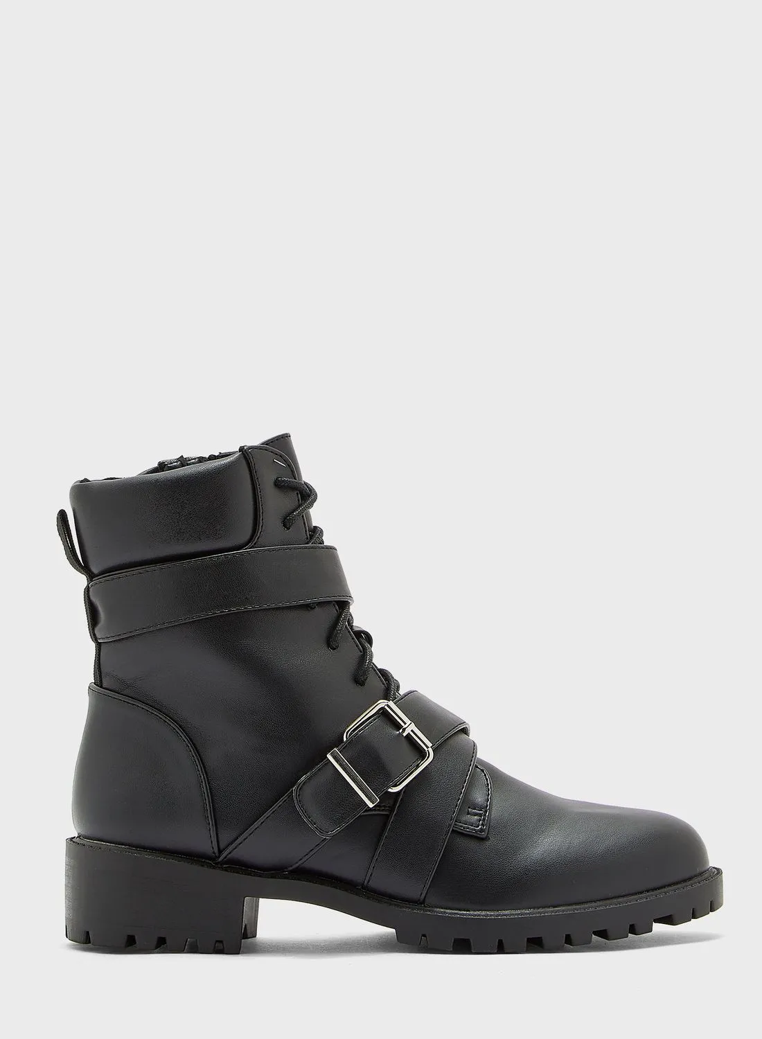 Ginger Buckle Detail Military Boot