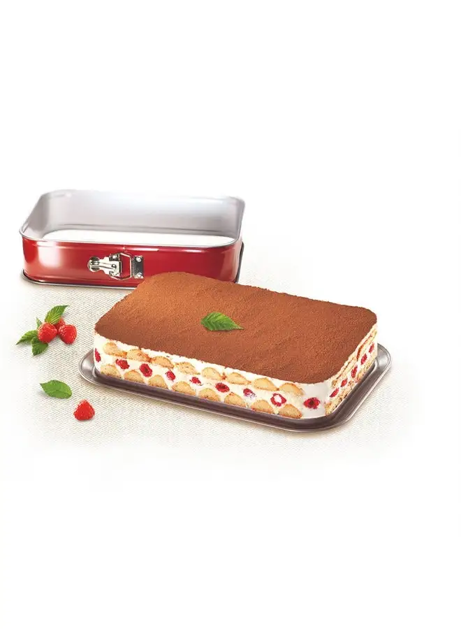 Tefal J 1640514 Delibake Hinged Oven Dish 36 X 24 cm Steel Red Carbon