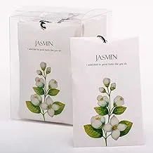 Jasmine Sachet, 1Box/12Pcs, Jasmine Dried Flower Bag, Scent Sachet Drawer Freshener, Jasmine Closet Air Freshener Scented Drawer, Deodorizer Freshener for Drawers Closet, Home/Car Fragrance Product