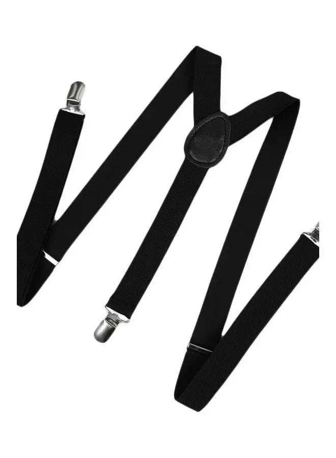 Generic Y-Shaped Clip-On Adjustable Suspender Belt Black