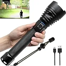 Rechargeable LED Flashlights 100000 High Lumens, Super Bright Powerful Flashlights with 5 Lighting Modes, Zoomable, Waterproof Handheld Flashlight for Hunting, Camping, Emergencies