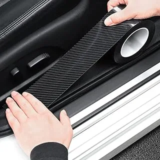 Carbon Fiber Sticker, Car Sill Protectors Strips Black Carbon Fiber Protective Film Car Door Edge Guard Anti-scratch Sticker Protect Scratch Protection Device Suitable for Most Cars(7CM*3M) 1 Roll
