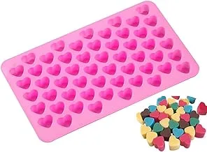 ECVV 55 Holes Love Heart Shaped Cake Mold, Non-stick Silicone Chocolate Mold for Love Jelly Soap Cube Chocolate Candy Tray Melts Gummy DIY Stackable