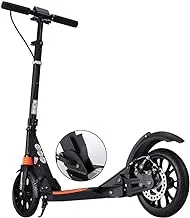LXLA - Adult Kick Scooter with Big Wheels Hand Disc brake, Folding Dual Suspension Commuter Scooter, Adjustable Height, Supports 330lbs