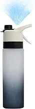 زجاجة مياه بخاخ رذاذ، زجاجة مياه رياضية سعة 650 مل، قابلة لإعادة الاستخدام، إبريق ماء للياقة البدنية متعدد الوظائف مع رذاذ مرطب (أسود)