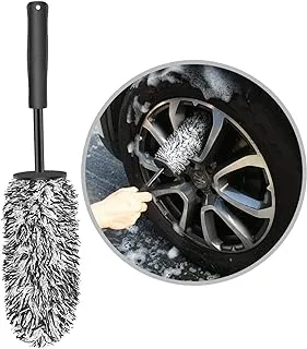 Car Wheel Brush, No Metal Wheel and Rim Detailing Brush, Large Wheel Cleaning Brush Premium Cleaner Brush, Soft Dense Alloy Wheel Brush, Suitable for Wheels and Rims of Cars/motorcycles/bicycles