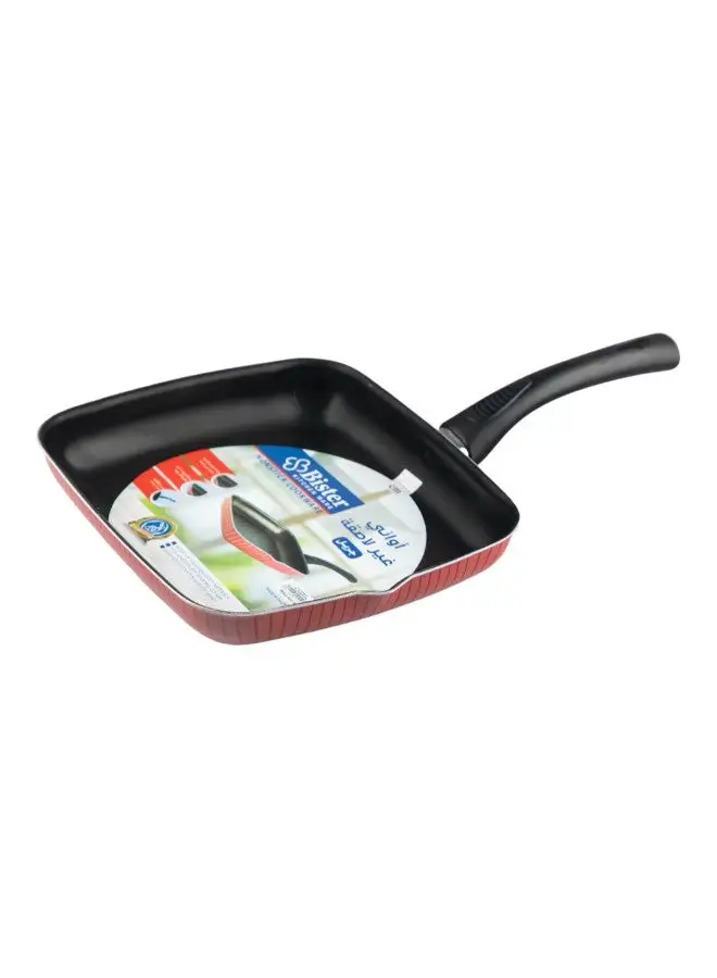 Bister Bister Classy Grill Pan Aluminium Layered With Tefloan Coating 36Cm Dark Red