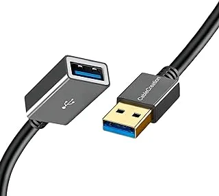 CableCreation كابل تمديد USB 3.0 طويل بطول 6.6 قدم، كابل موسع USB 3.0 نوع A ذكر إلى أنثى سلك نقل البيانات للواقع الافتراضي، بلاي ستيشن، إكس بوكس، لوحة المفاتيح، الطابعة، القرص الصلب للماسح الضوئي 2 متر