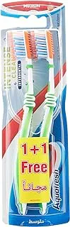 Aquafresh Intense Clean Interdental Medium Toothbrush Twin pack (1+1), Multi Color