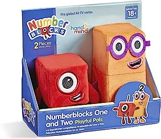 hand2mind Numberblocks واحد واثنين من الزملاء المرحين، Numberblocks Plush، Numberblocks Toys، Plushies لطيف، ألعاب قطيفة، حيوانات محشوة لطيفة، ألعاب ما قبل المدرسة، ألعاب حسية، ألعاب لعب خيالية، 94554
