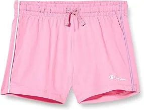 Champion 404669 Legacy C-Color Regular Shorts for Girls, Small, PS074 Bright Pink