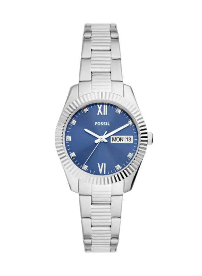 FOSSIL Women's Analog Round Shape Stainless Steel Wrist Watch ES5197 - 32 Mm
