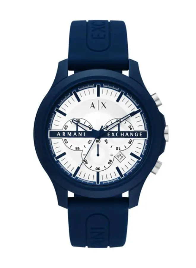 Armani Exchange Men's Analog Round Shape Silicone Wrist Watch AX2437 - 46 Mm