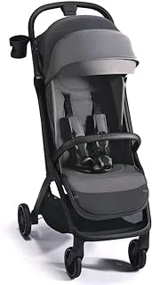 Kinderkraft - Spacerowy Nubi 2 Stroller - Cloudy Grey, Self Folding, Lightweight, Compact, with Cup Holder and Five-Point Safety Harness