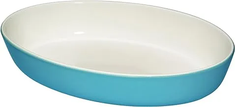 33 cm Oval Ceramic Oven Dish Colour: Blue/Cream