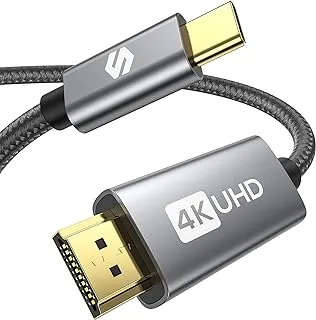 كابل Silkland 4K USB C إلى HDMI 2M، كابل USB من النوع C إلى HDMI 4K@30 هرتز HDR، Thunderbolt 3 إلى HDMI متوافق مع Samsung Galaxy S22 21 20 S10، Note 20 8 9 10، MacBook Pro/Air، iPad Pro