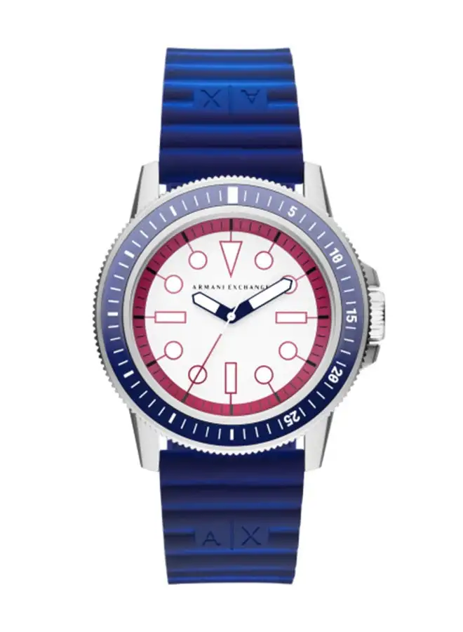 Armani Exchange Men's Analog Round Shape Silicone Wrist Watch AX1859 - 42 Mm