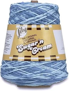 Lily Sugar'n Cream Cotton Cone Yarn, 14 oz, Faded Denim Ombre, 1 Cone