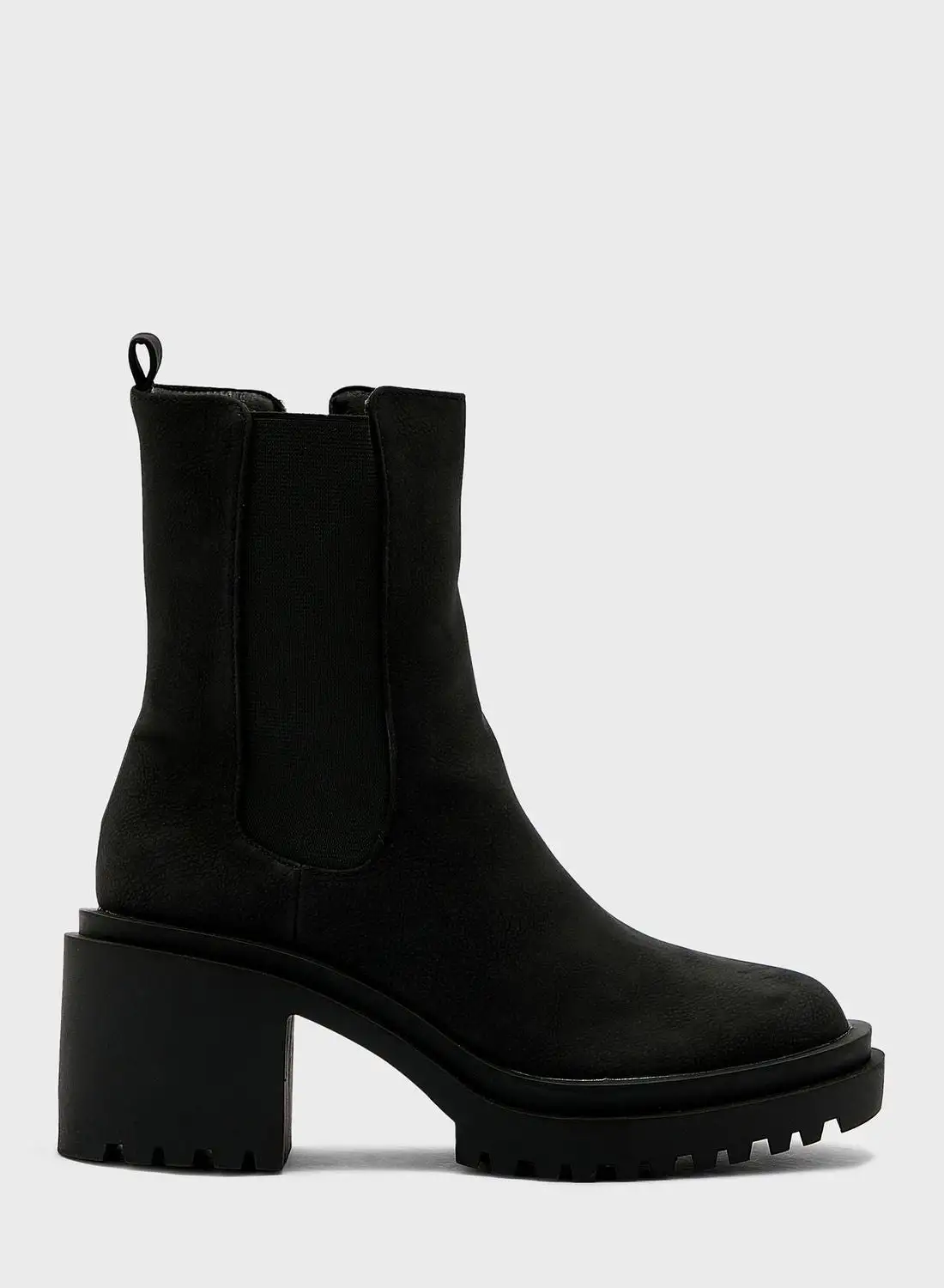 Ginger Faux Suede Chunky Chelsea Boot