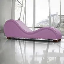 In House | Romantic Chaise Longue Luxury And Romantic Design Sofa With Bed Mode Of Velvet Fabric With Lower Decorative Silver Buttons - Light Purple