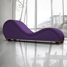 In House | Romantic Chaise Longue Luxury And Romantic Design Sofa With Bed Mode Of Velvet Fabric With Lower Decorative Brown Buttons - Dark Purple