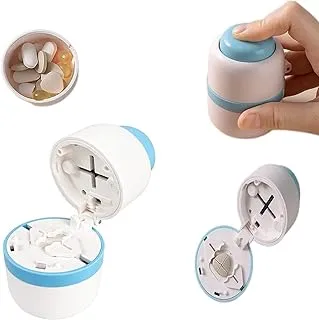 Pill Cutter, Pill Splitter with Hidden Stainless Steel Blade for Cutting Small Pills or Large Pills in Half or Quarter, Suitable for Cutting Vitamins, Tablets, Portable for Going Out or Traveling