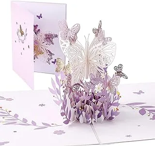 Greeting Card, ELECDON 3D Card, Pop Up Card, Romantic Theme Cards, Anniversary Cards for Wife Girlfriend Mother, Birthday Cards, Happy Holidays, Spring Card, Season's Greetings (Flying Butterfly)