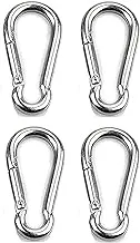 Carabiner Clip, DELFINO Heavy Duty Snap Hook 304 Steel Spring Clip Keychain, Holds Up to 154lb/70kg (Max) for outdoor activity,camping, fishing, hiking, traveling, keychain etc