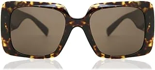 Versace Woman Sunglasses Havana Frame, Dark Brown Lenses, 54MM