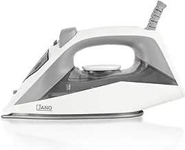 Jano 1600W steam iron with non-stick teflon base, self-cleaning feature, steam control and adjustable temperature settings, suitable for all kinds of clothing., Grey JN05201 2 Years warranty