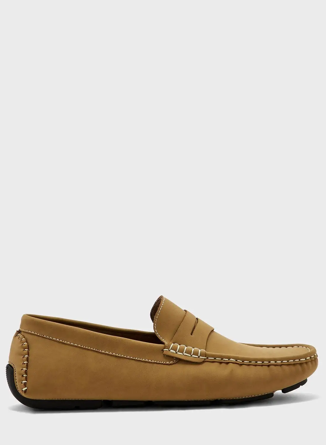 Robert Wood Saddle Detail Textured Loafers