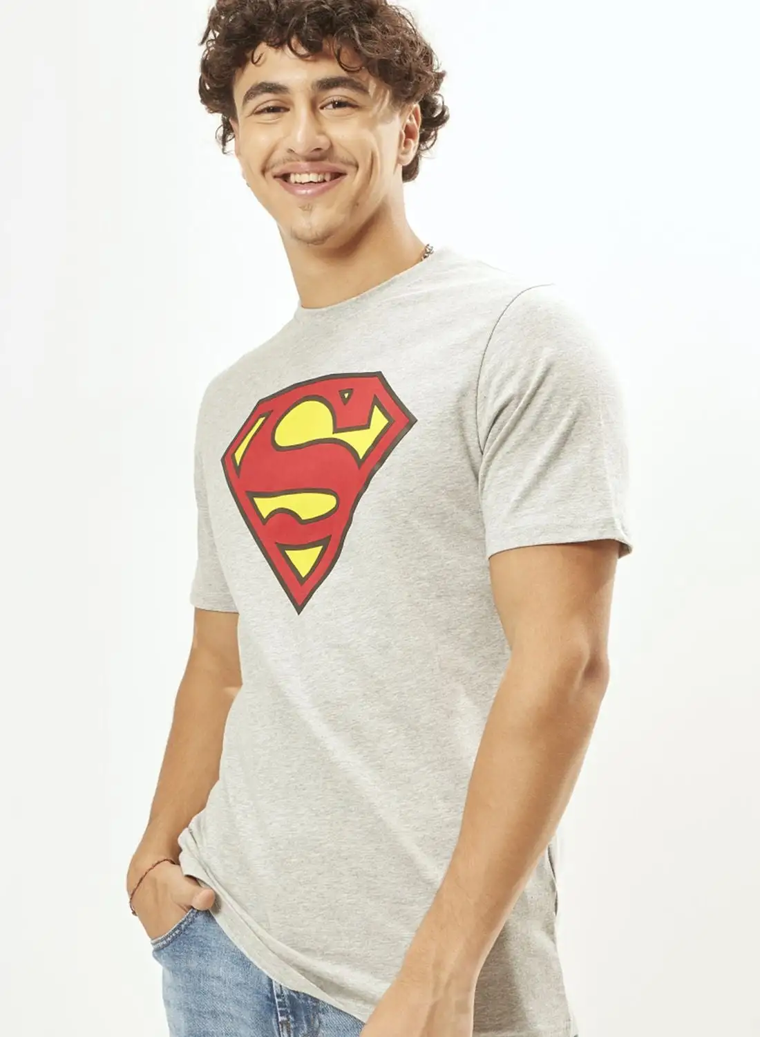 SP Characters Superman Print Crew Neck T-Shirt