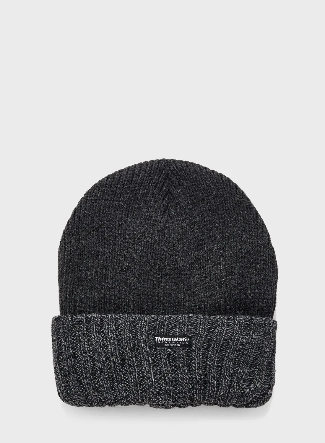 Robert Wood Turn Up Ribbed Thinsulate Lined Winter Beanie