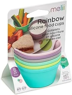 Melii Silicone Food Cups for Kids - BPA-Free Rainbow Silicone Food Cups - un Mealtime Separation and Baking, Heat-Resistant, Dishwasher Safe