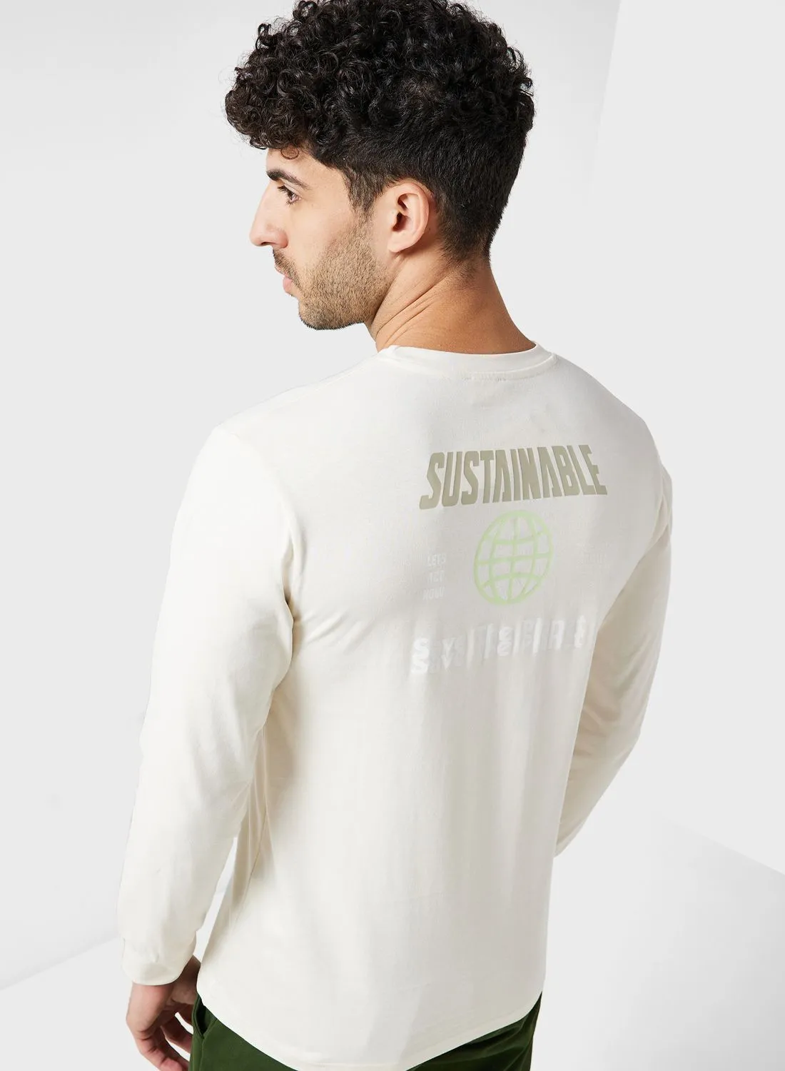 Namshi x Sustainable Long Sleeve T-shirt With Back Print