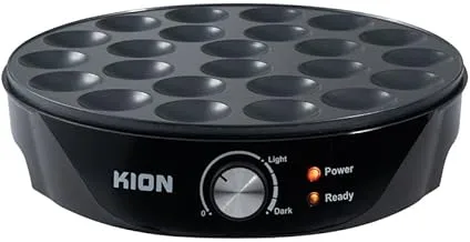 KION | Pancake Maker | Black | 1000W | 220-240V | 50/60HZ | 12 inch | 24 Pcs | Non-stick coating | Auto Thermostat control power | Power & ready light indicator | On/off power switch