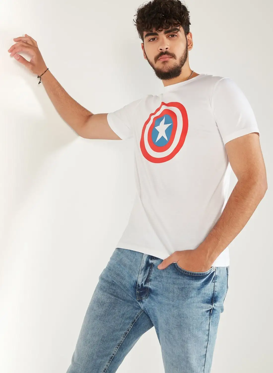 SP Characters Captain America Print T-Shirt