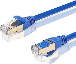 0.5M Cat7 Ethernet Cable, Blue High-Speed 10Gbps Shielded Internet Cable RJ45 Ethernet Cable, 26AWG Patch Cable Compatible for Computer Network Gaming Laptop Modem Router