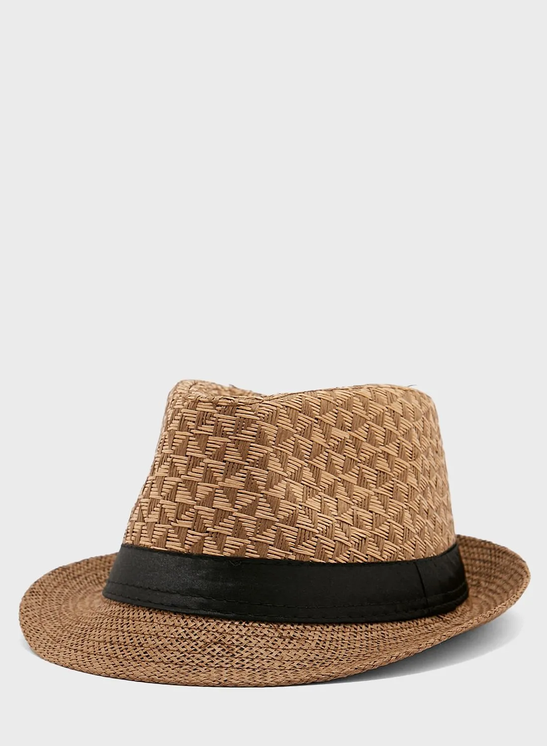 Robert Wood Woven Straw Fedora Hat