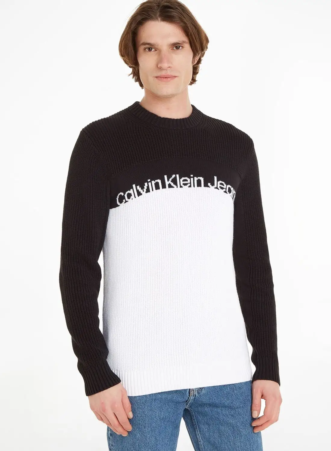 Calvin Klein Jeans Logo Color Block Sweater