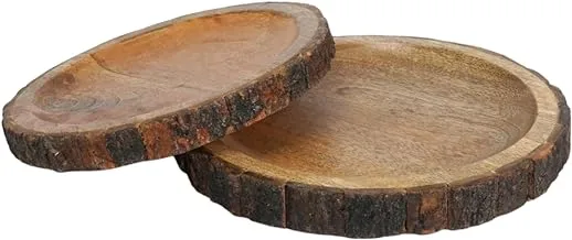 Ali Baba Cave Round Mango Wood Tray Set 2-Pieces